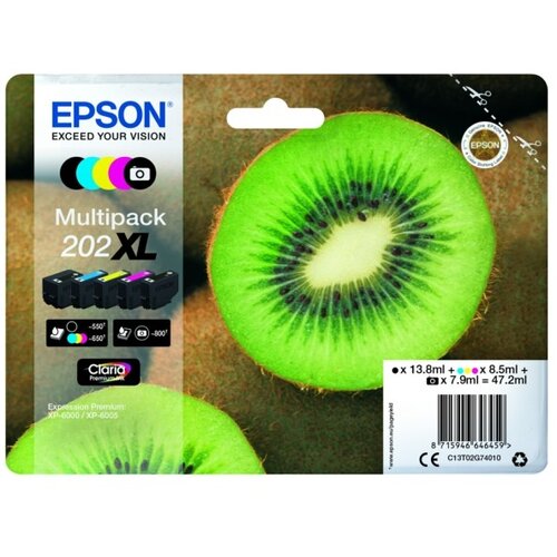 Epson komplet kartu&amp;scaron; 202 XL (C13T02G74010) (BK/PBK/C/M/Y), original Slike