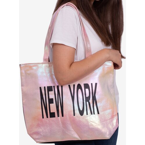 SHELOVET Large fabric bag for women pink Slike