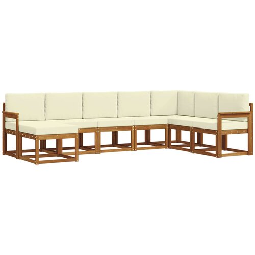  Set vanjskih sofa 8 kom. Prirodna i krem Smeđa 306 x 187,5 x 73 cm Slike