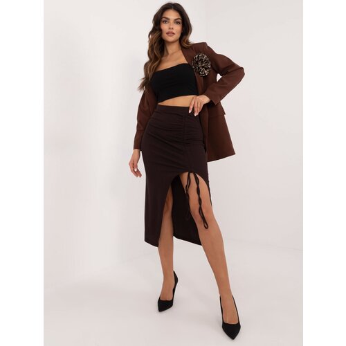 Italy Moda Skirt-MI-SD-20582-2.65-dark brown Slike