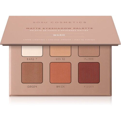 SOSU Cosmetics Matte Eyeshadow Palette paleta senčil za oči odtenek Warm 6x1.3 g Slike