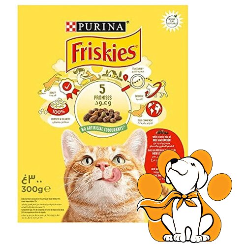 Purina Friskies briketi za mačke Adult Govedina, Piletina i Povrće 300g Slike