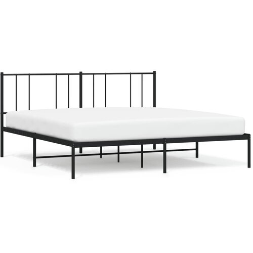 Maison Chic Kovinski Posteljni okvir - Dvoposteljna postelja - Zakonska postelja z vzglavjem črn 183x213 cm, (21693302) Slike