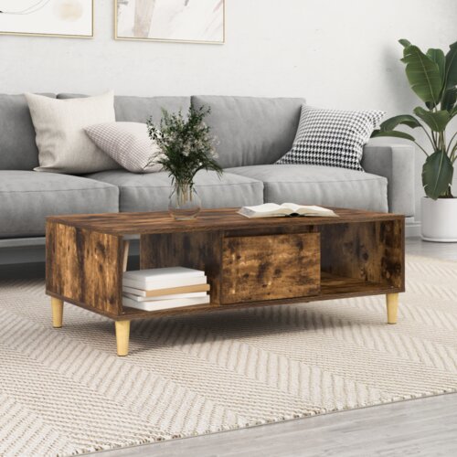 VidaXL s pohranom s vratima Dimljeni hrast 103.5 x 60 x 35 cm Konstruirano drvo Slike