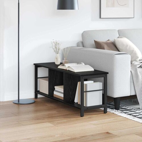 VidaXL Polica Crni hrast 102 x 32 x 40,5 cm Konstruirano drvo Slike