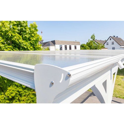 WESTMANN aluminijska nadstre&amp;scaron;nica za automobile s ravnim krovom Helsinki bijela 15 m2 (3x5 m) | BRANDED IN GERMANY Slike