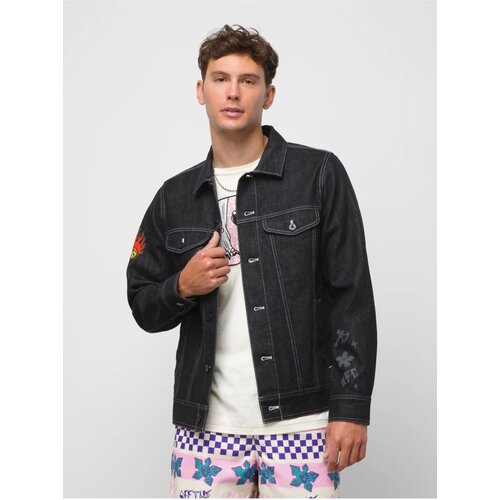 Vans Black Unisex Denim Jacket Hellfire Club - Men Cene