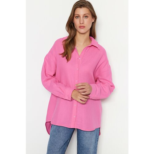 Trendyol Shirt - Pink - Oversize Slike