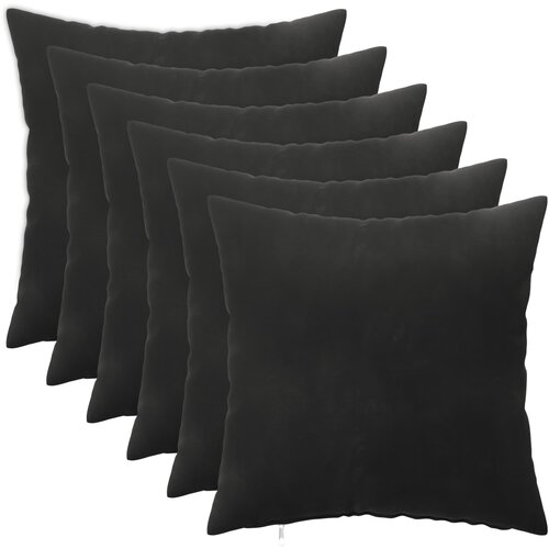  Presvlaka za jastuk 6 pcs HEERLEN Crna 35 x 35 cm Baršun Cene