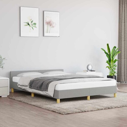  Okvir za krevet bez madraca svjetlosivi 140 x 190 cm od tkanine Cijene