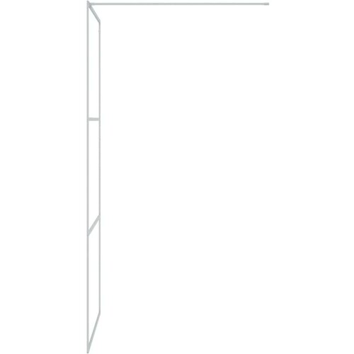 Pregrada za tu&amp;scaron; srebrna 90 x 195 cm s prozirnim staklom ESG Slike