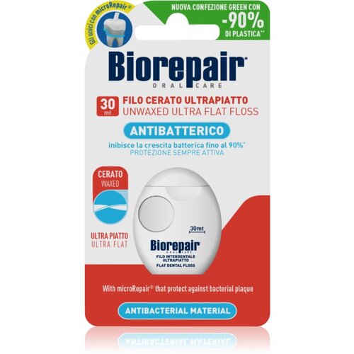 Biorepair Dental Floss Non-Waxed Ultra-Flat zubni konac bez voska za osjetljive zube Red 30 m Slike