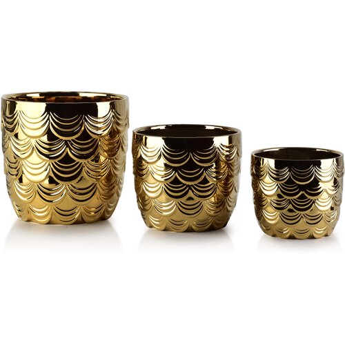 Mondex Neva Komplet 3 cvetličnih loncev Xl20Xv20Cm D16Xv12,5Cm M13Xv10Cm, (21244584) Cene