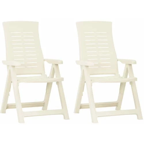  Nastavljivi vrtni stoli 2 kosa plastika bele barve, (20778155)