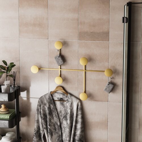 Kalune Design Kovinski stenski obe&amp;scaron;alnik v zlati barvi Dama-A &amp;ndash; Slike