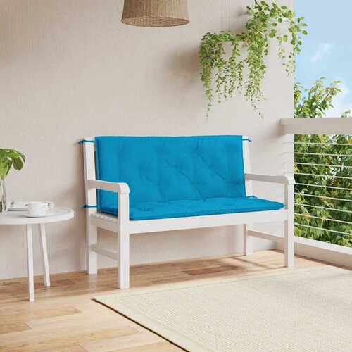  Jastuk za vrtnu klupu svjetloplavi 120x(50+50)x7 cm od tkanine Cene