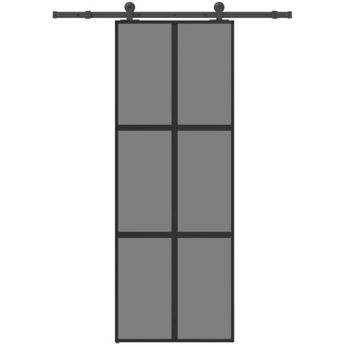 VidaXL Klizna vrata s priborom 76 x 205 cm kaljeno staklo i aluminij Slike