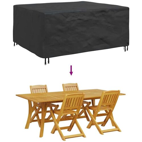 vidaXL Prevleka za zunanje pohištvo Črna 200 x 165 x 80 cm 210D Cene