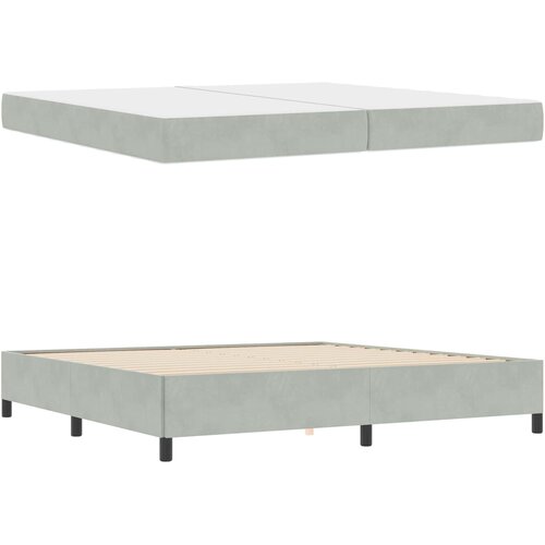  Krevetna konstrukcija Svijetlo siva 200 x 200 cm tkanina Slike