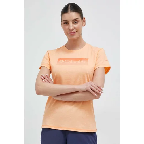 Columbia Športna kratka majica Sun Trek oranžna barva
