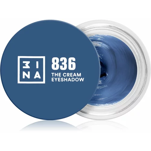 3INA The 24H Cream Eyeshadow kremasto senčilo za oči odtenek 836 Dark blue 3 ml
