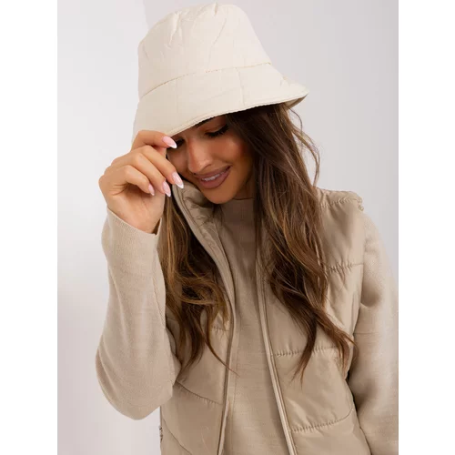Fashion Hunters Light beige bucket cap with stitching