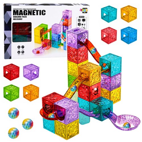 Magnetic Construction Blocks Cubes Ball Track Colorful 28 pcs. Cijene