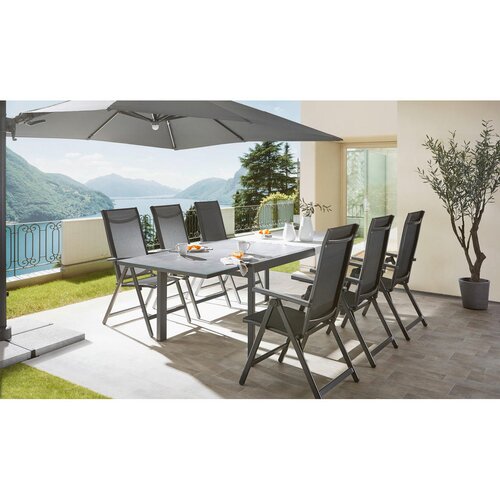 Ambia Garden ZLOŽLJIV VRTNI SEDEŽ aluminij antracit, siva, srebrne barve Slike