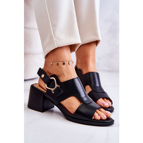 Kesi Leather High Heel Sandals La.Fi Leratto Black Slike
