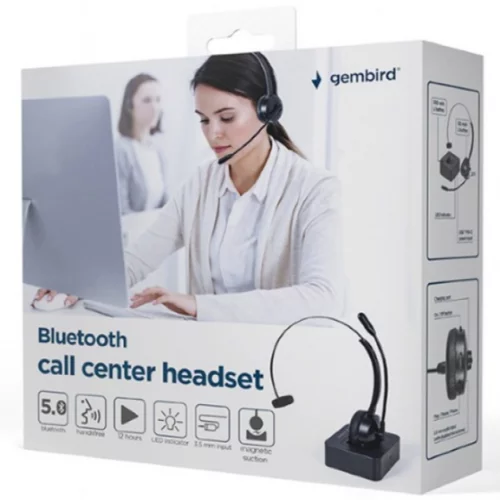 Gembird Bluetooth slušalka za klicni center Gembird BTHS-M-01, (20747004)