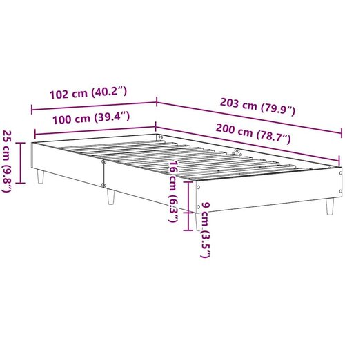VidaXL Okvir kreveta bez madraca staro drvo 100x200 cm Slike