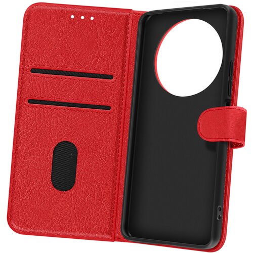 AVIZAR Denarnica etui za Redmi A3 serije Chesterfield s funkcijo stojala, Rdeča, (5000189878) Cene