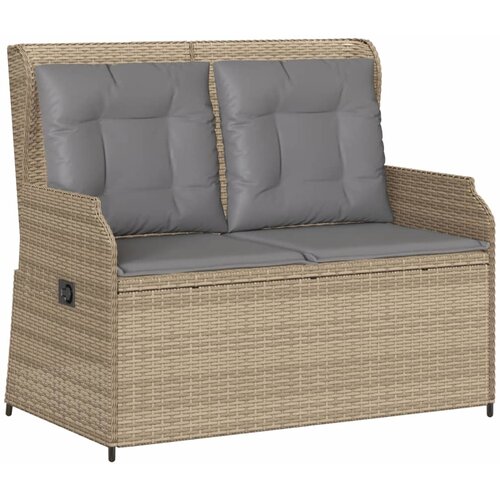  3-dijelna vrtna garnitura od poliratana s jastucima bež 110 x 110 x 40/71 cm Slike