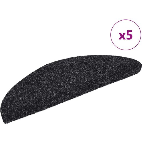  Prostirke za stepenice, samoljepljive, 5 kom, 56x17x3 cm, crne, poluokrugle Cijene