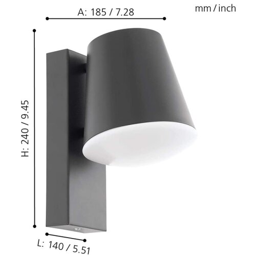 Eglo Caldiero-c spoljna/zidna/1, led, e27, 9w, antracit/bela Slike