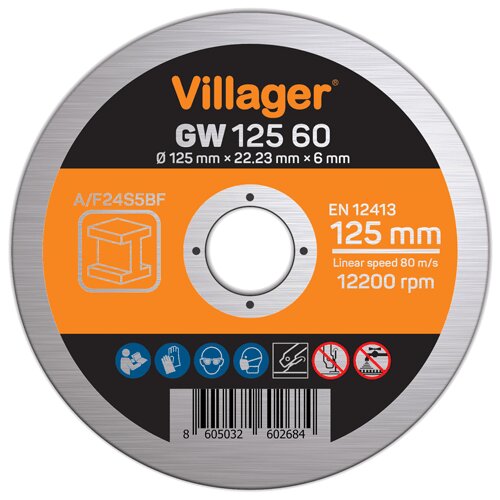 Villager brusna ploča za metal GW 125 60 125mm 22.23mm Cene
