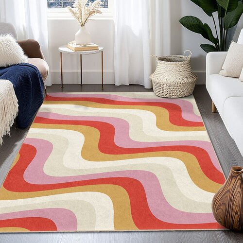 Mila Home Rumen/rožnat pralen tekač 80x200 cm Creamy Raspberry Swirl &amp;ndash; Slike