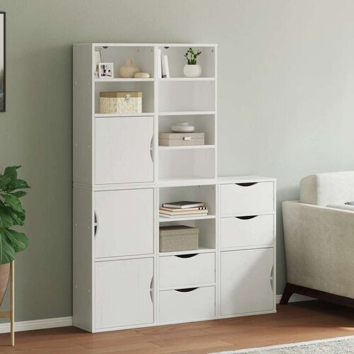 VidaXL Bočni ormarići 5 kom ODDA bijeli 40x24x79 cm puno drvo bor Slike