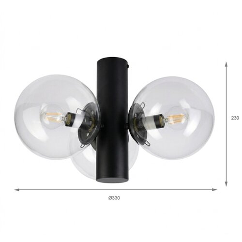  plafonsko svetlo sferio 3xE14/5W/230V crna/prozirna Slike