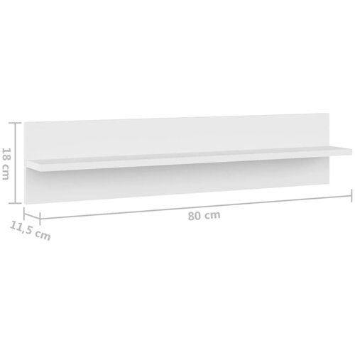  Zidne police 4 kom bijele 80 x 11,5 x 18 cm od iverice Slike