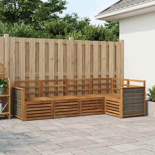  Sekcijska garnitura 4 pcs Prirodna Čvrsto drvo akacije Cene