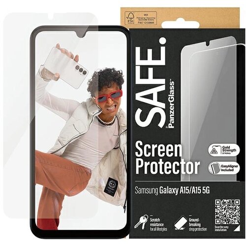 PanzerGlass OVITEK IZ KALJENEGA STEKLA SAFE BY ZA SAMSUNG GALAXY A15 / A15 5G, (21911671) Slike