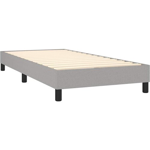 Box spring krevet s madracem svjetlosivi 90x190 cm od tkanine Slike
