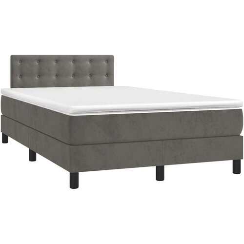 VidaXL Krevet box spring s madracem tamnosivi 120 x 190 cm bar&amp;scaron;un Slike