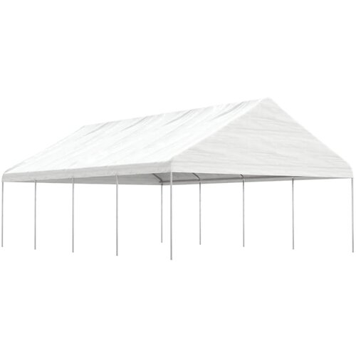 vidaXL Paviljon s streho bel 8,92x5,88x3,75 m polietilen Cene