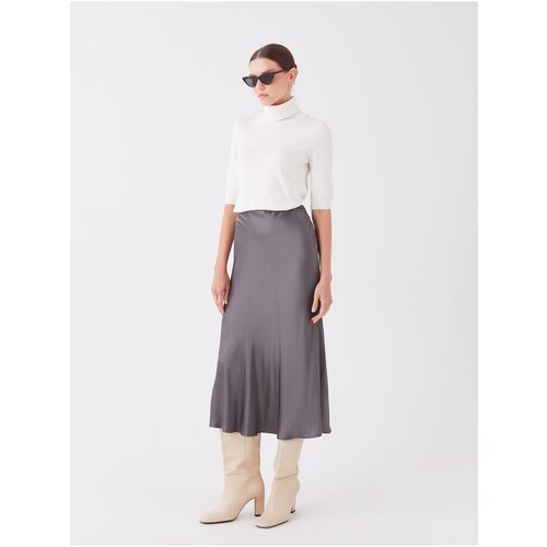 LC Waikiki Women's Standard Fit Plain Satin Skirt Slike