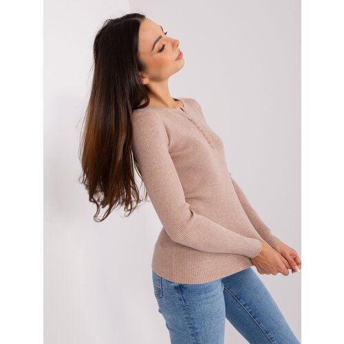 Elisa Immagine Sweater-PM-SW-Y-0078.87-dark beige Cene