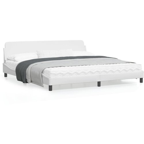 VidaXL Posteljni okvir z vzglavjem bel 200x200 cm umetno usnje Slike