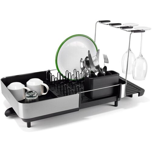 Joseph Joseph Črn plastičen nastavljiv odcejalnik posode 35,5x38 cm Extend Steel Plus &ndash; Cene