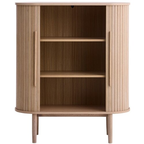 Unique Furniture Omarica v hrastovem dekorju z drsnimi vrati v svetli naravni barvi 100x118x40 cm Meta &amp;ndash; Slike